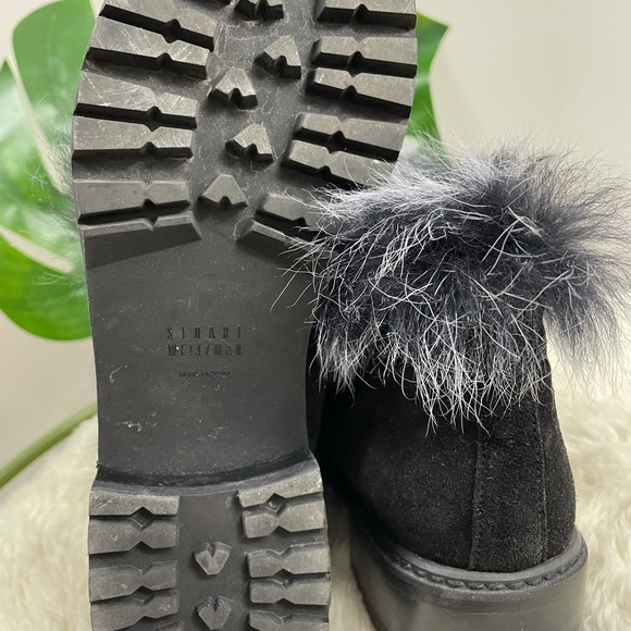 Stuart Weitzmen fur trimmed combat booties - Picture 6 of 12